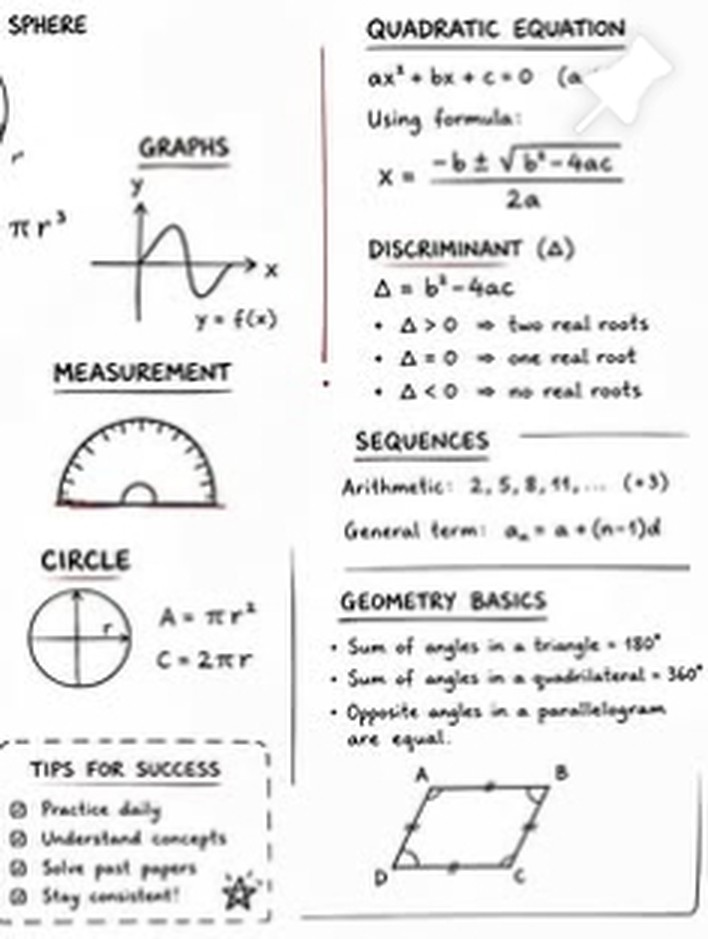 Maths notes sheet 3